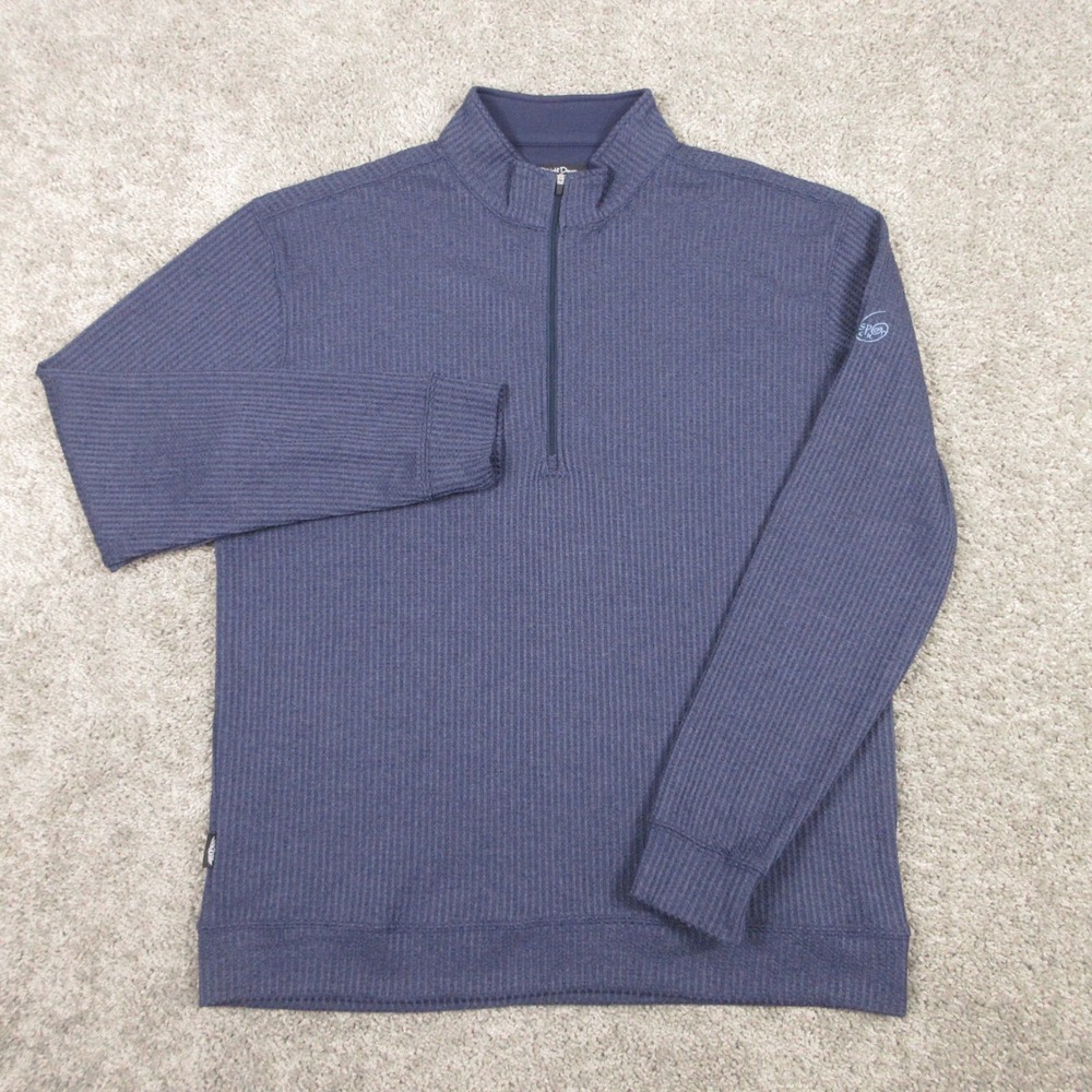 Straight Down Sweater Mens 2XL Blue Knit Performance Golf Quarter Zip Pullover